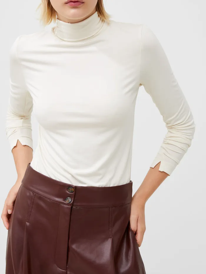 Woman Tops French Connection Venitia Jersey Split Cuff Top Classic Cream Woman Tops French Connection Venitia Jersey Split Cuff Top Classic Cream