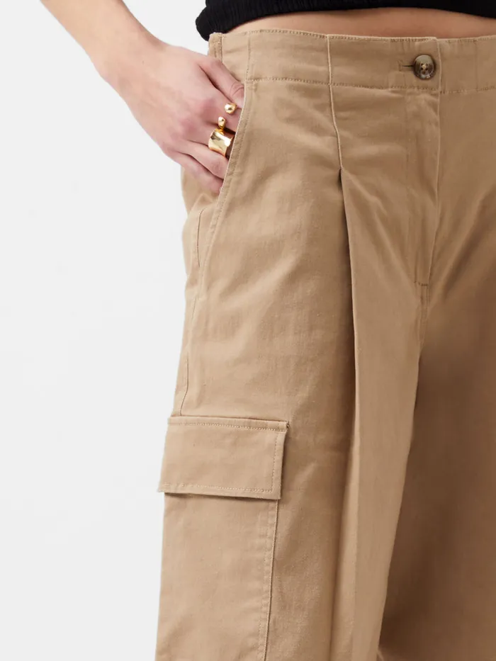 Woman Trousers French Connection Atena Twill Cargo Pants Autumn Camel Woman Trousers French Connection Atena Twill Cargo Pants Autumn Camel