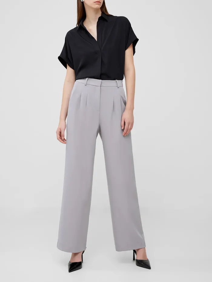 Woman Trousers French Connection Echo Crepe Trousers Alloy Woman Trousers French Connection Echo Crepe Trousers Alloy