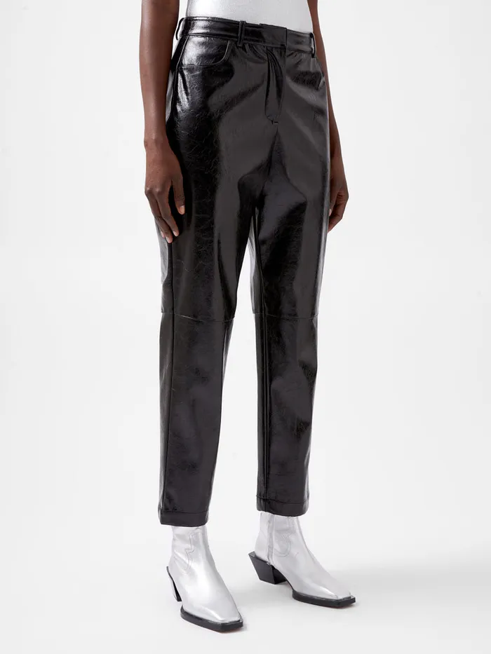 Woman Trousers French Connection Emmett PU Tapered Trousers Blackout Woman Trousers French Connection Emmett PU Tapered Trousers Blackout