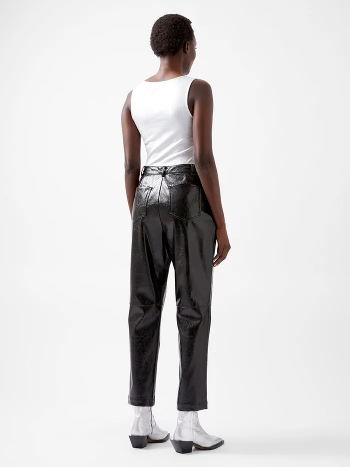 Woman Trousers French Connection Emmett PU Tapered Trousers Blackout Woman Trousers French Connection Emmett PU Tapered Trousers Blackout