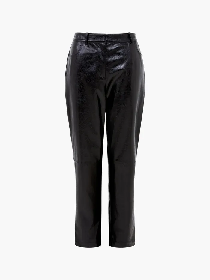 Woman Trousers French Connection Emmett PU Tapered Trousers Blackout Woman Trousers French Connection Emmett PU Tapered Trousers Blackout