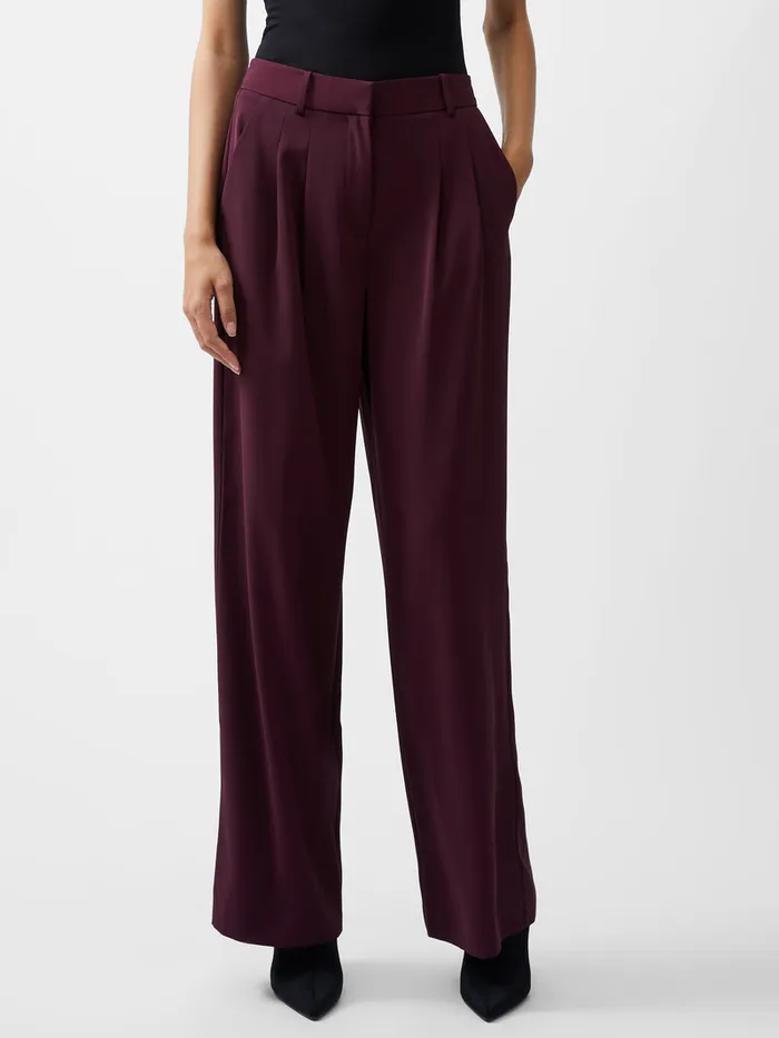 Woman Trousers French Connection Harrie Tailored Trousers Burgundy Red Woman Trousers French Connection Harrie Tailored Trousers Burgundy Red