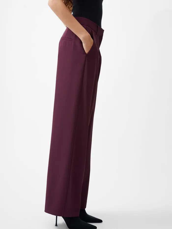 Woman Trousers French Connection Harrie Tailored Trousers Burgundy Red Woman Trousers French Connection Harrie Tailored Trousers Burgundy Red