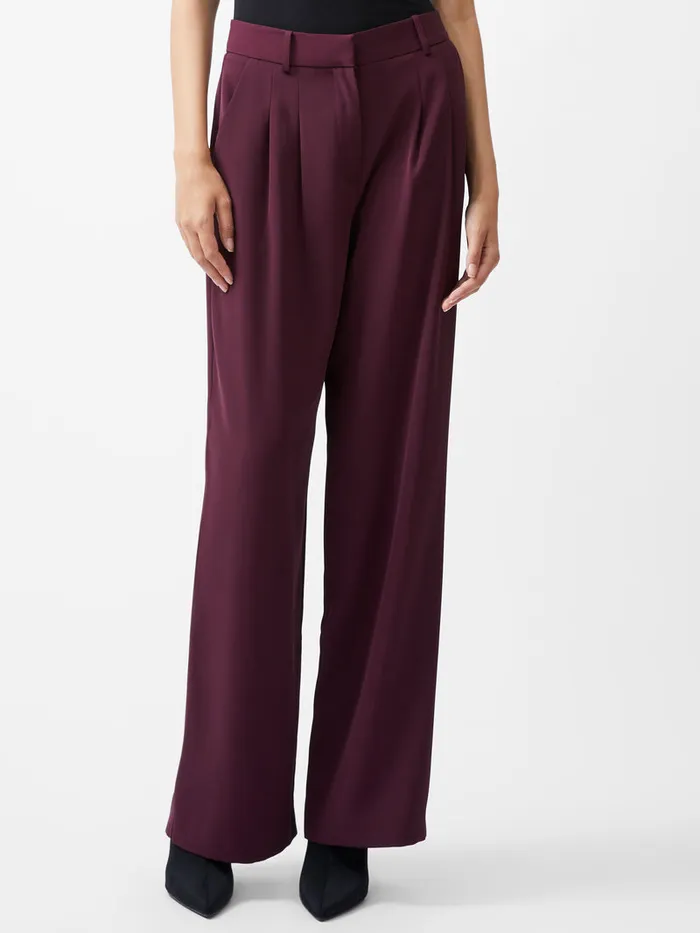 Woman Trousers French Connection Harrie Tailored Trousers Burgundy Red Woman Trousers French Connection Harrie Tailored Trousers Burgundy Red