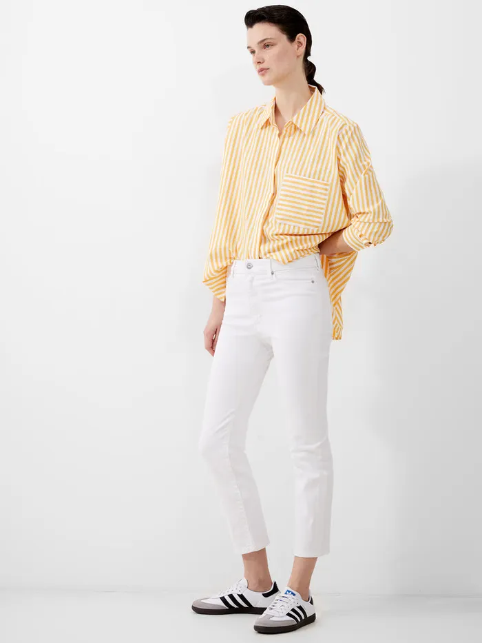 Woman Trousers French Connection Stretch Denim Ankle Length Jeans 28 Inch White Woman Trousers French Connection Stretch Denim Ankle Length Jeans 28 Inch White