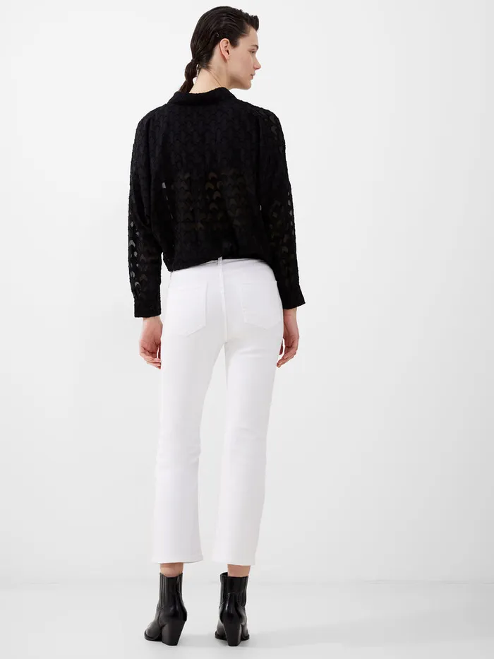Woman Trousers French Connection Stretch Denim Bootcut Ankle Length Jeans 30 Inch White Woman Trousers French Connection Stretch Denim Bootcut Ankle Length Jeans 30 Inch White