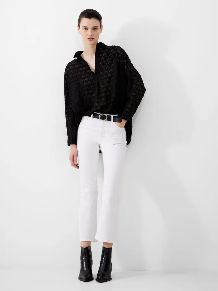 Woman Trousers French Connection Stretch Denim Bootcut Ankle Length Jeans 30 Inch White Woman Trousers French Connection Stretch Denim Bootcut Ankle Length Jeans 30 Inch White
