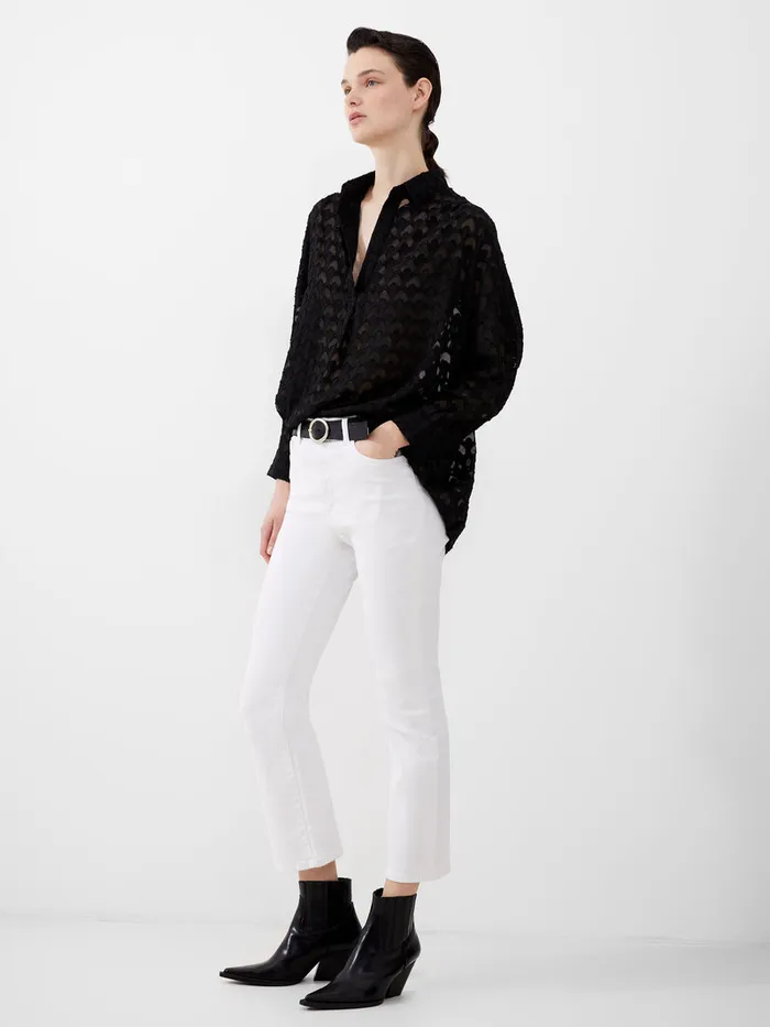 Woman Trousers French Connection Stretch Denim Bootcut Ankle Length Jeans 30 Inch White Woman Trousers French Connection Stretch Denim Bootcut Ankle Length Jeans 30 Inch White