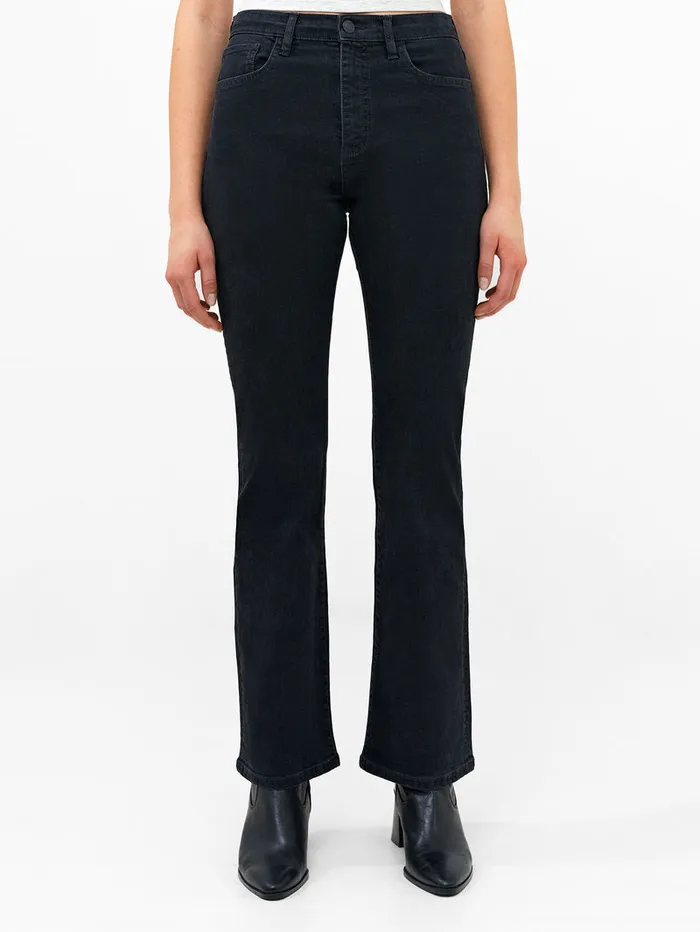 Woman Trousers French Connection Stretch Denim Bootcut Full Length Jeans 34 Inch Black Woman Trousers French Connection Stretch Denim Bootcut Full Length Jeans 34 Inch Black