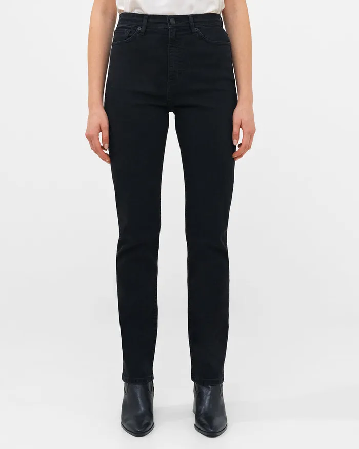 Woman Trousers French Connection Stretch Denim Cigarette Fit High Waisted Jeans 34 Inch Black Woman Trousers French Connection Stretch Denim Cigarette Fit High Waisted Jeans 34 Inch Black