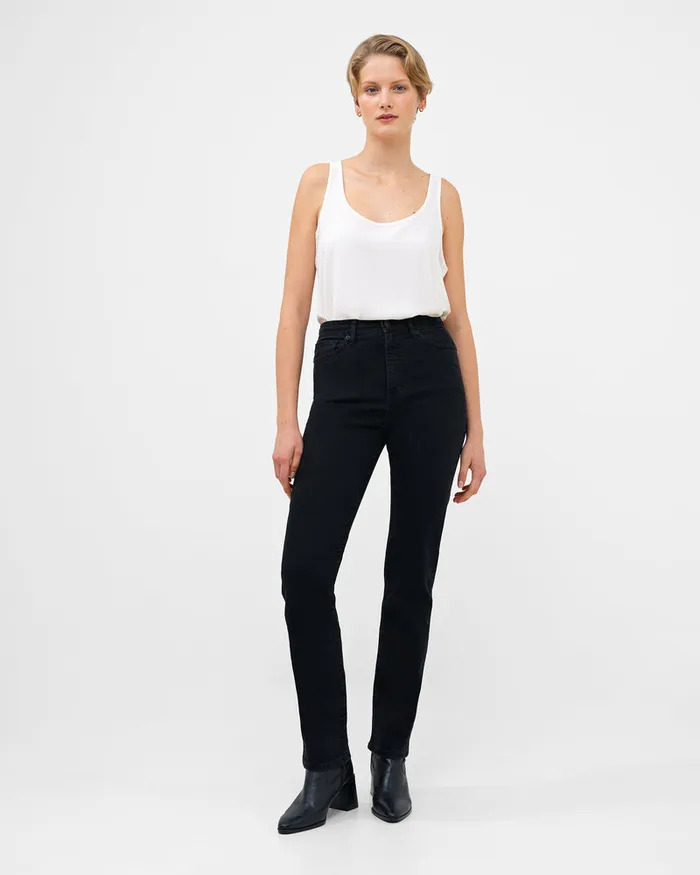 Woman Trousers French Connection Stretch Denim Cigarette Fit High Waisted Jeans 34 Inch Black Woman Trousers French Connection Stretch Denim Cigarette Fit High Waisted Jeans 34 Inch Black
