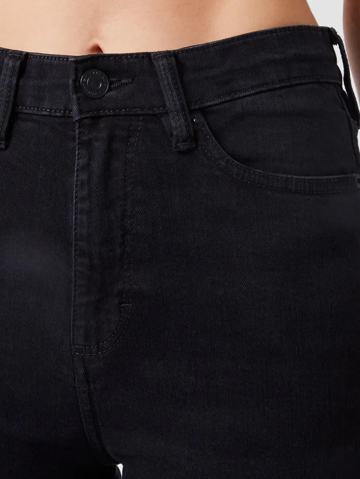 Woman Trousers French Connection Stretch Denim Cigarette Fit High Waisted Jeans 34 Inch Black Woman Trousers French Connection Stretch Denim Cigarette Fit High Waisted Jeans 34 Inch Black