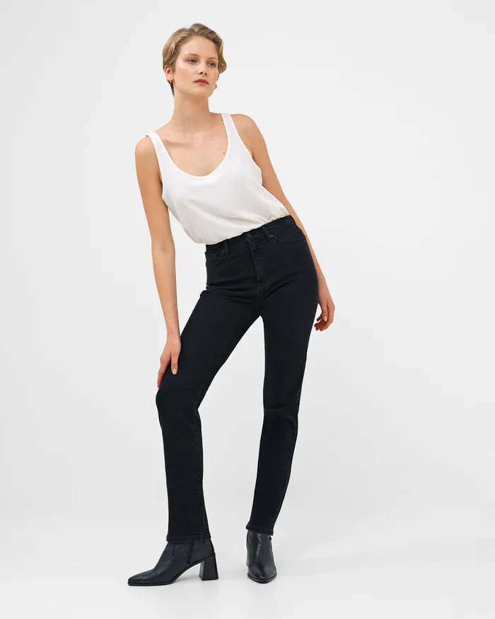 Woman Trousers French Connection Stretch Denim Cigarette Fit High Waisted Jeans 34 Inch Black Woman Trousers French Connection Stretch Denim Cigarette Fit High Waisted Jeans 34 Inch Black
