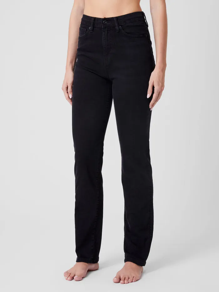 Woman Trousers French Connection Stretch Denim Cigarette Fit High Waisted Jeans 34 Inch Black Woman Trousers French Connection Stretch Denim Cigarette Fit High Waisted Jeans 34 Inch Black