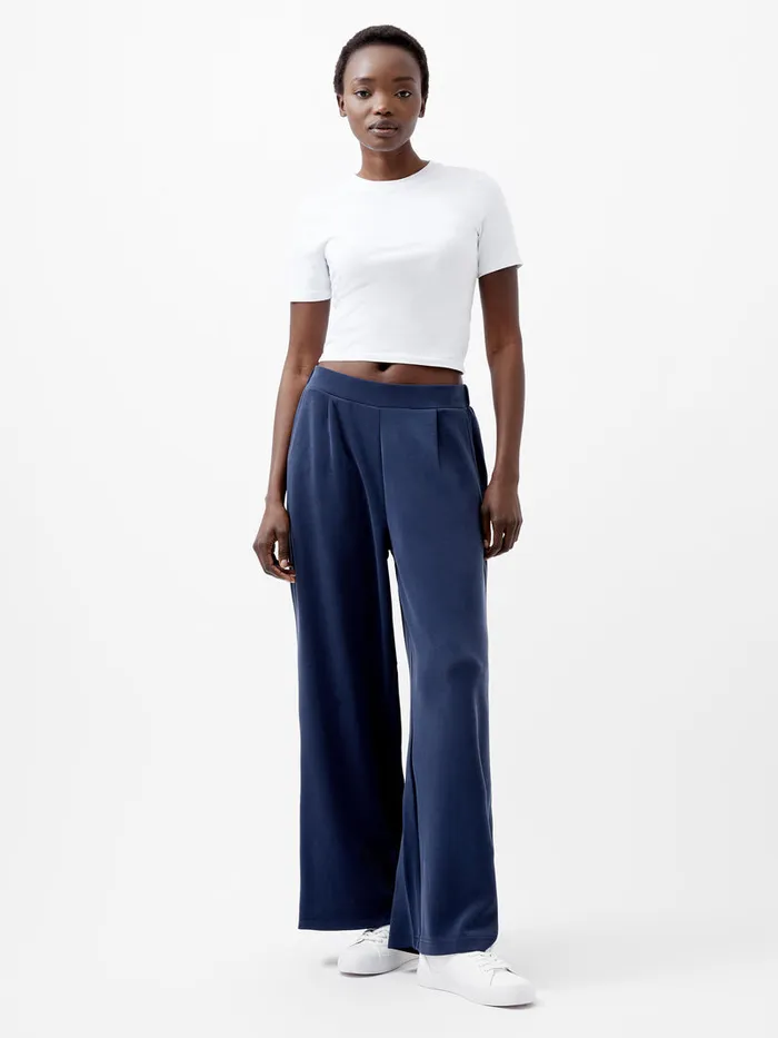 Woman Trousers French Connection Wren Wide Leg Trousers Midnight Blue