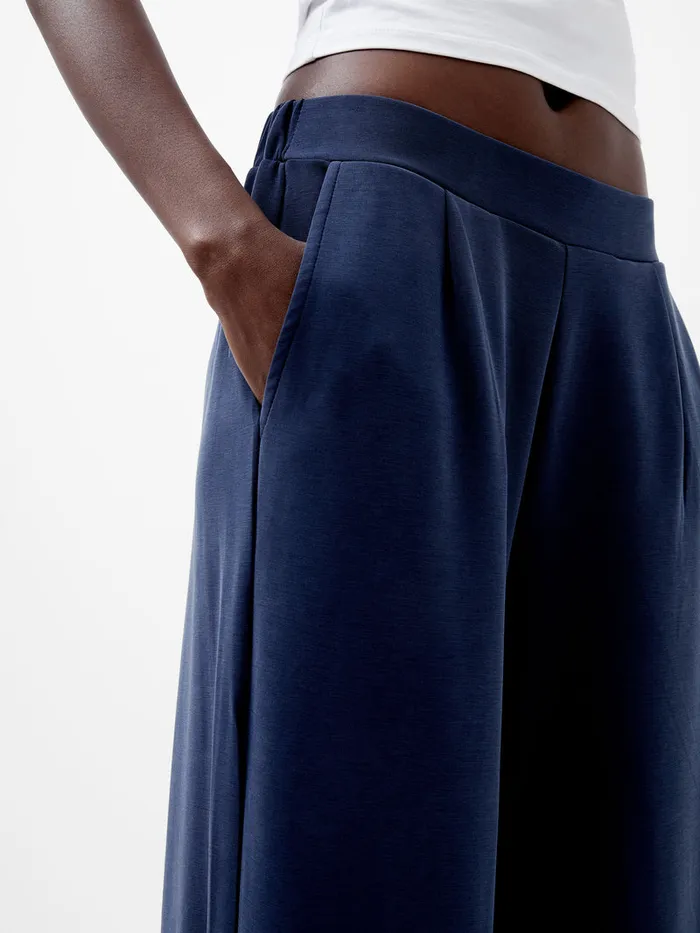 Woman Trousers French Connection Wren Wide Leg Trousers Midnight Blue Woman Trousers French Connection Wren Wide Leg Trousers Midnight Blue