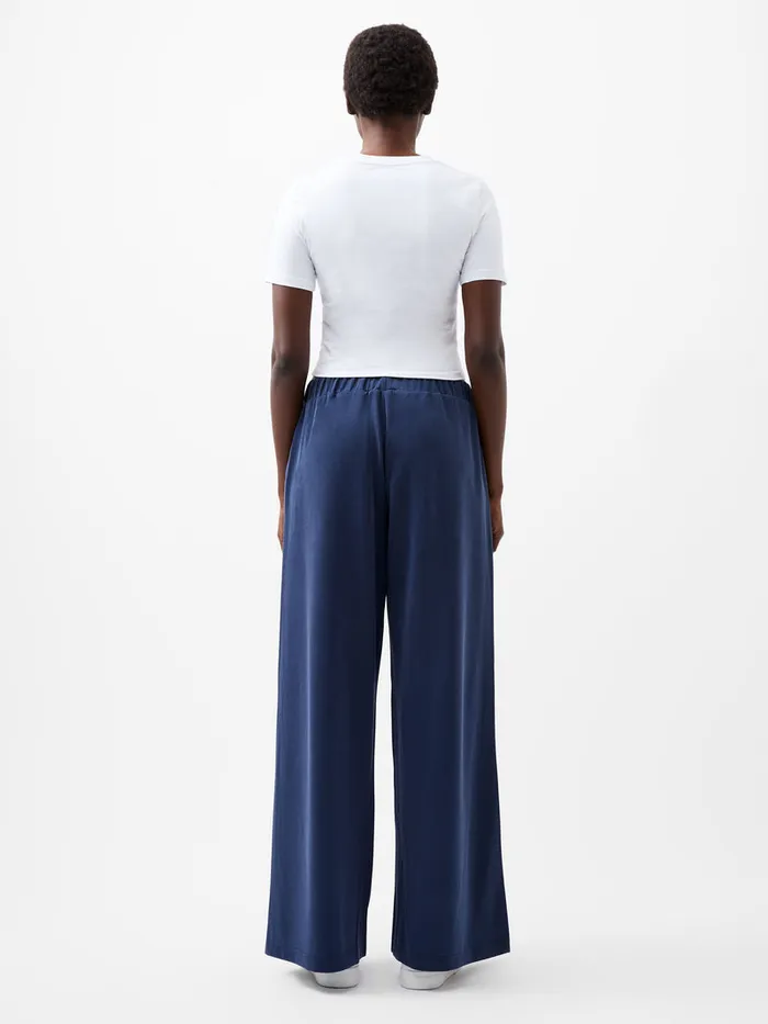 Woman Trousers French Connection Wren Wide Leg Trousers Midnight Blue Woman Trousers French Connection Wren Wide Leg Trousers Midnight Blue