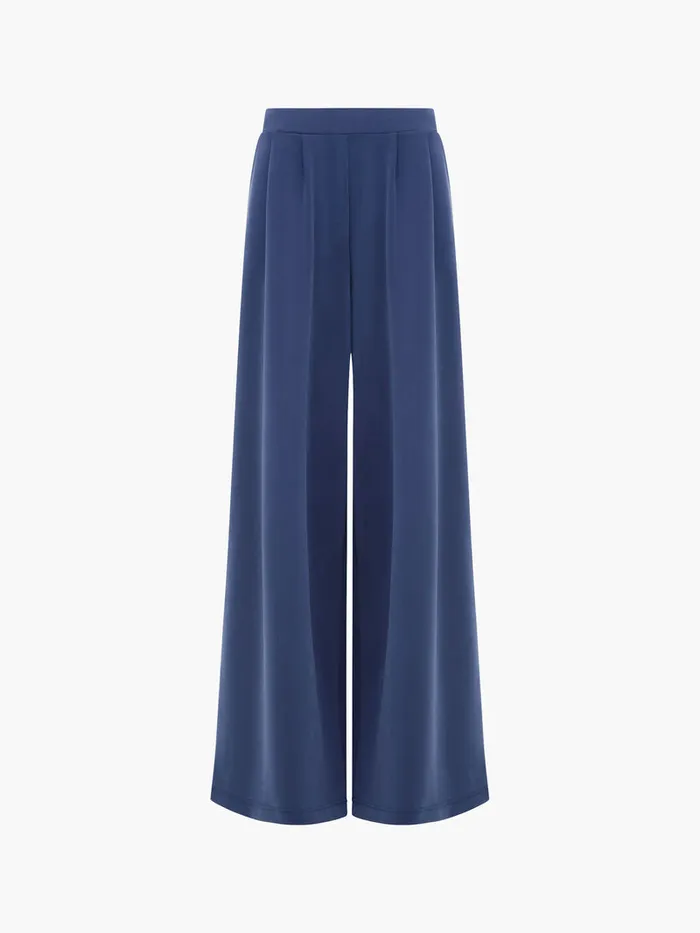 Woman Trousers French Connection Wren Wide Leg Trousers Midnight Blue Woman Trousers French Connection Wren Wide Leg Trousers Midnight Blue