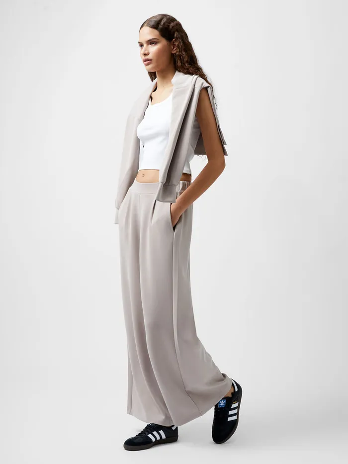 Woman Trousers French Connection Wren Wide Leg Trousers Washed Macchiato