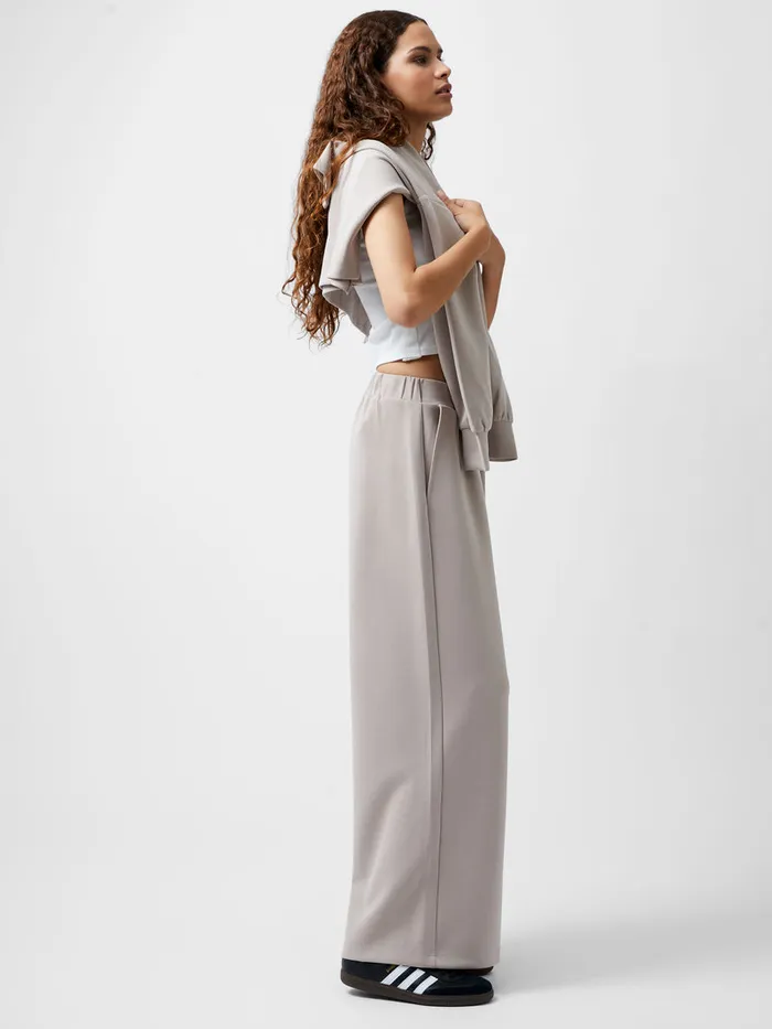 Woman Trousers French Connection Wren Wide Leg Trousers Washed Macchiato Woman Trousers French Connection Wren Wide Leg Trousers Washed Macchiato