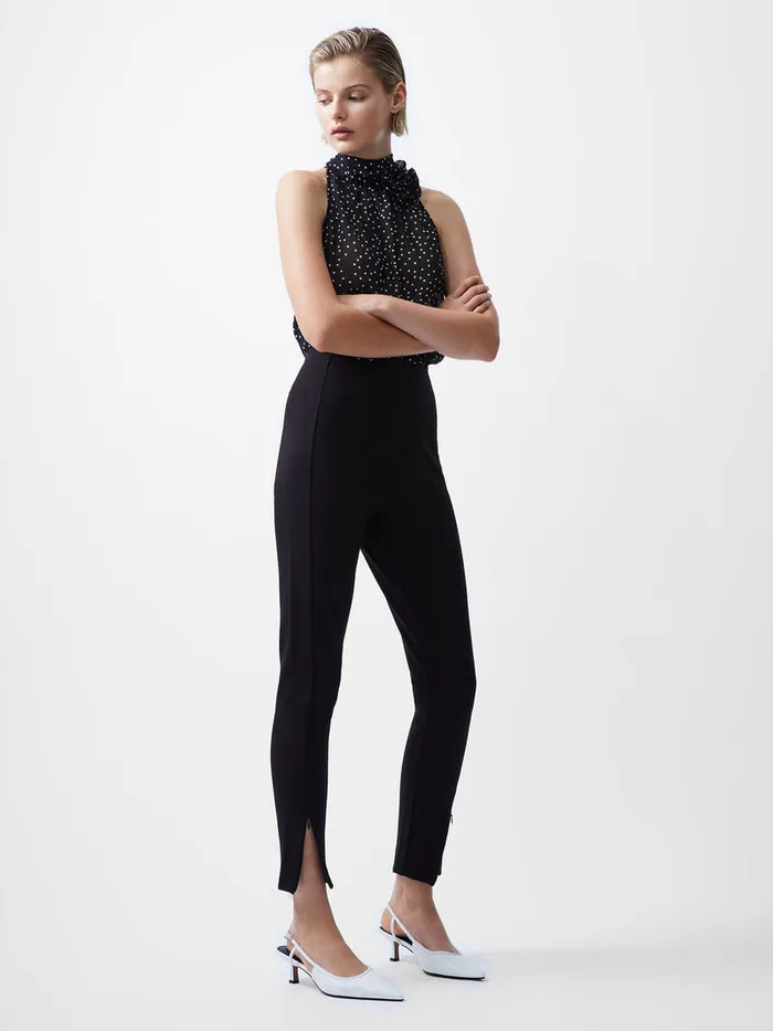 Woman Trousers French Connection Xia Ponte Jersey Leggings Blackout Woman Trousers French Connection Xia Ponte Jersey Leggings Blackout