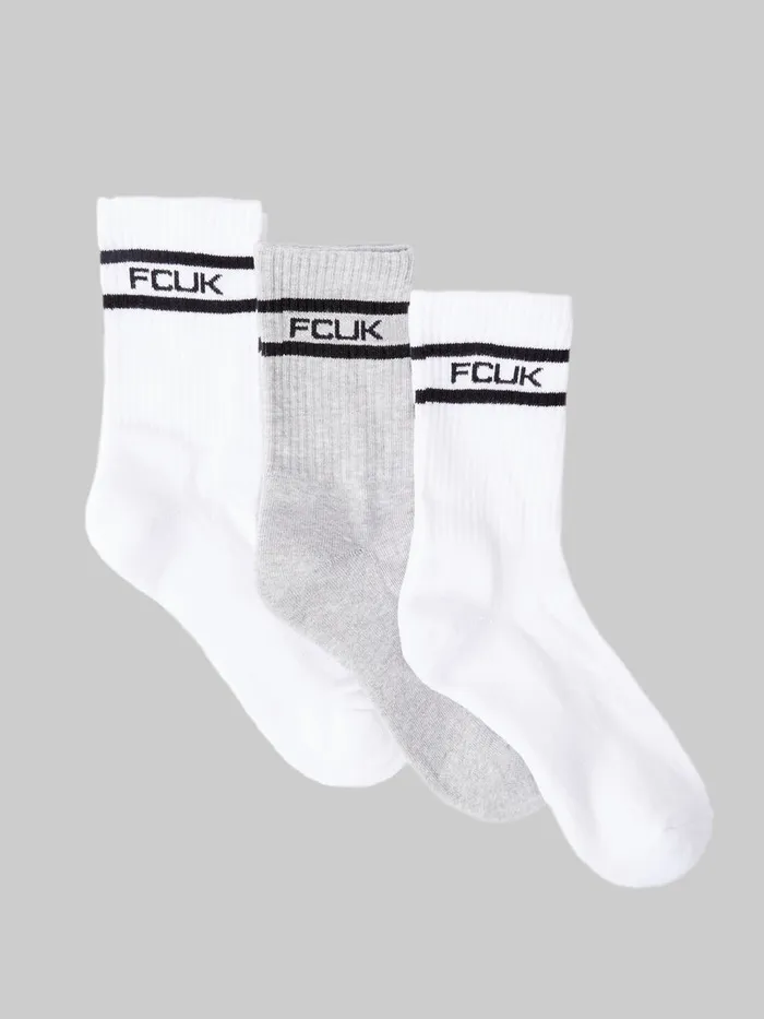Woman Underwear and Socks French Connection 3 Pack FCUK Sports Stripe Socks Multi 2 Woman Underwear and Socks French Connection 3 Pack FCUK Sports Stripe Socks Multi 2