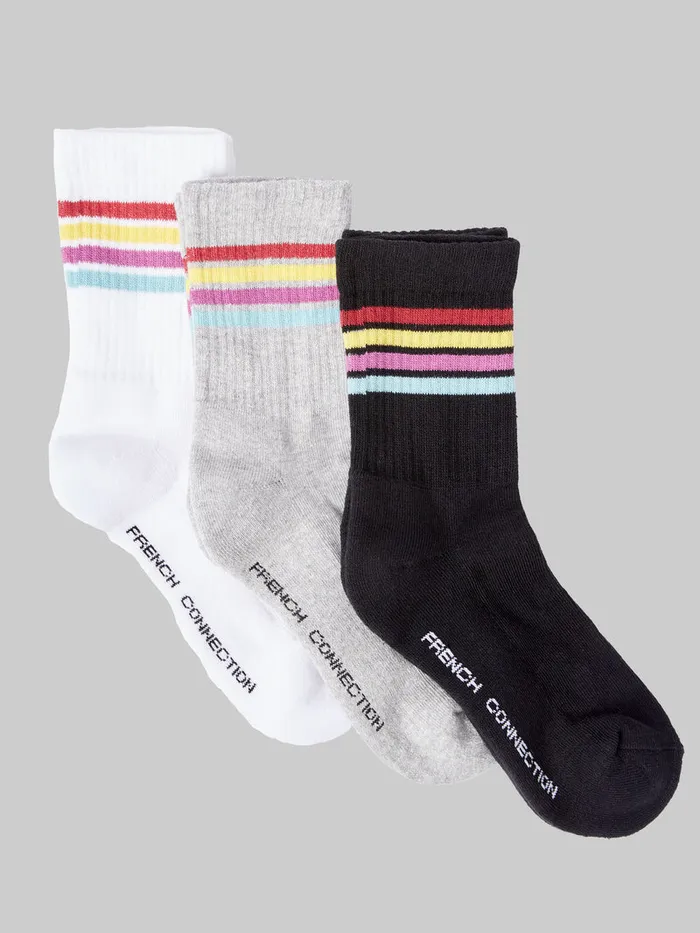 Woman Underwear and Socks French Connection 3 Pack French Connection 4 Stripe Crew Socks Multi 1 Woman Underwear and Socks French Connection 3 Pack French Connection 4 Stripe Crew Socks Multi 1