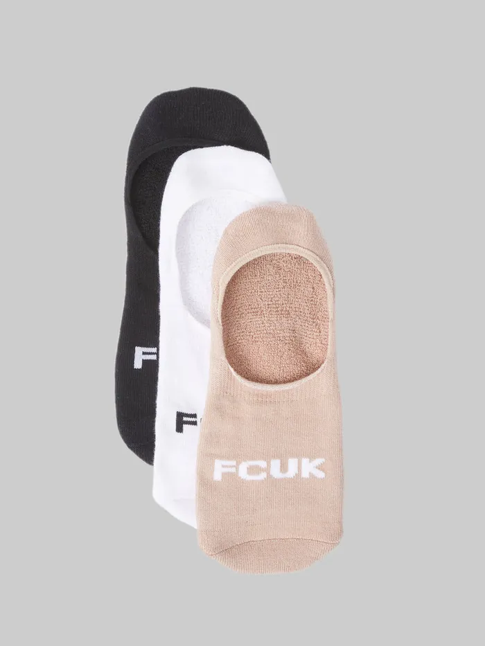 Woman Underwear and Socks French Connection FCUK 3 Pack Invisible Socks Multi 2 Woman Underwear and Socks French Connection FCUK 3 Pack Invisible Socks Multi 2
