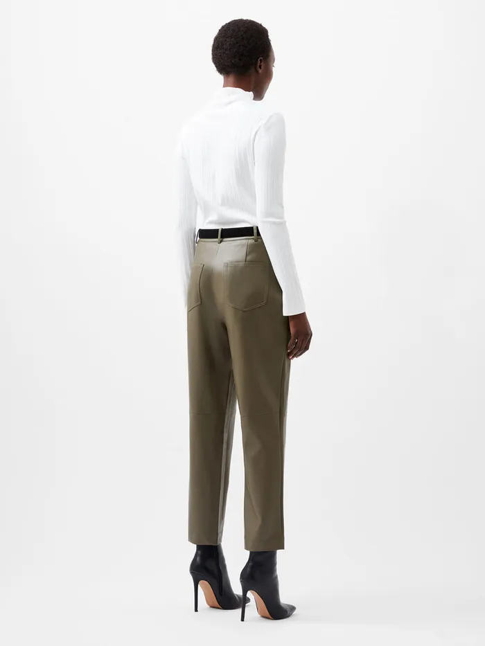 Woman Women039s Winter Outfits French Connection Crolenda PU Tapered Trousers Tarmac Khaki Woman Women039s Winter Outfits French Connection Crolenda PU Tapered Trousers Tarmac Khaki
