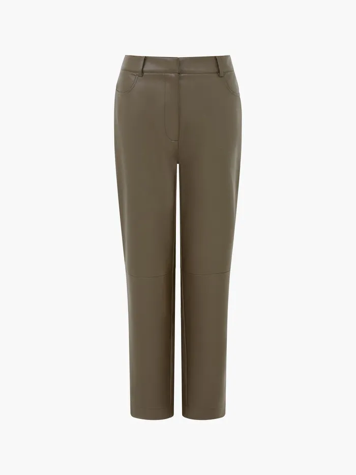 Woman Women039s Winter Outfits French Connection Crolenda PU Tapered Trousers Tarmac Khaki Woman Women039s Winter Outfits French Connection Crolenda PU Tapered Trousers Tarmac Khaki