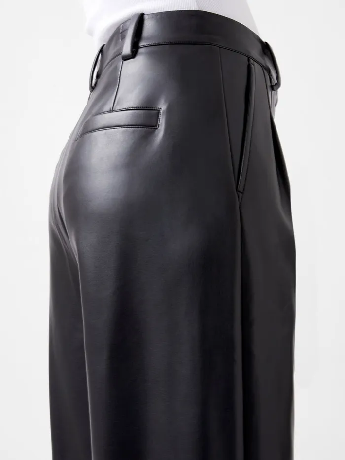 Woman Women039s Winter Outfits French Connection Crolenda PU Wide Leg Trousers Blackout Woman Women039s Winter Outfits French Connection Crolenda PU Wide Leg Trousers Blackout