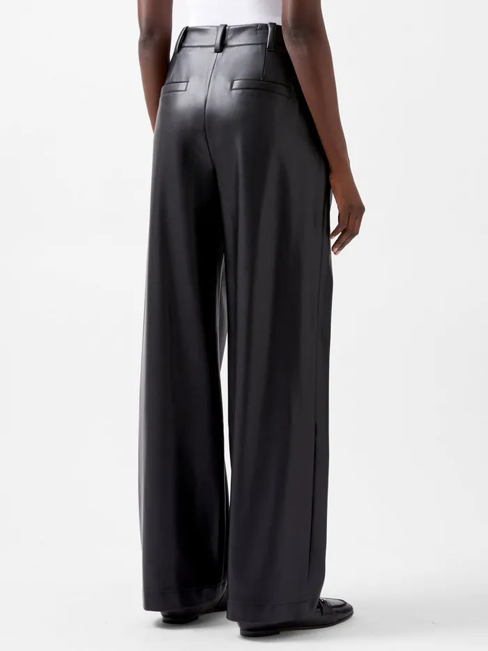 Woman Women039s Winter Outfits French Connection Crolenda PU Wide Leg Trousers Blackout Woman Women039s Winter Outfits French Connection Crolenda PU Wide Leg Trousers Blackout