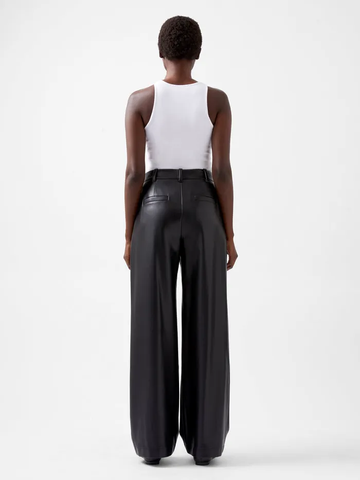 Woman Women039s Winter Outfits French Connection Crolenda PU Wide Leg Trousers Blackout Woman Women039s Winter Outfits French Connection Crolenda PU Wide Leg Trousers Blackout