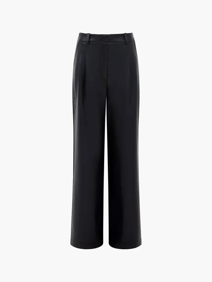 Woman Women039s Winter Outfits French Connection Crolenda PU Wide Leg Trousers Blackout Woman Women039s Winter Outfits French Connection Crolenda PU Wide Leg Trousers Blackout