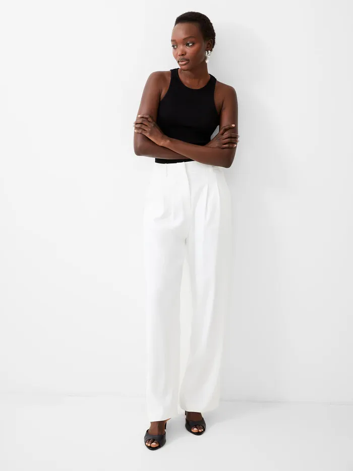 Woman Women039s Winter Outfits French Connection Harrie Tailored Trousers Porcelain Cream Woman Women039s Winter Outfits French Connection Harrie Tailored Trousers Porcelain Cream