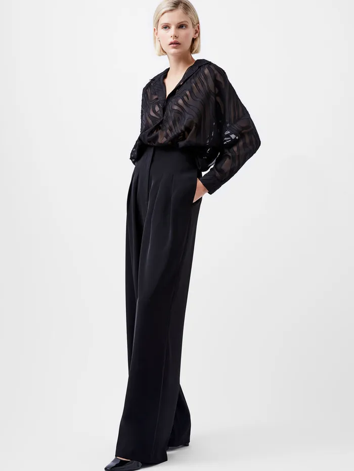 Woman Women039s Winter Outfits French Connection Harrie Tailored Wide Leg Trousers Blackout Woman Women039s Winter Outfits French Connection Harrie Tailored Wide Leg Trousers Blackout