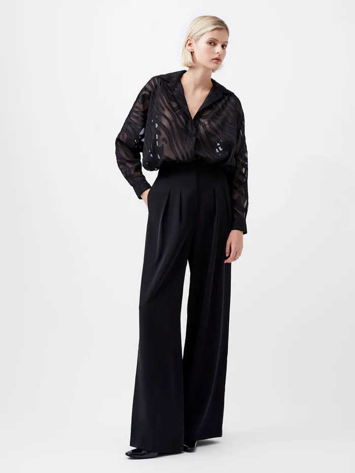 Woman Women039s Winter Outfits French Connection Harrie Tailored Wide Leg Trousers Blackout Woman Women039s Winter Outfits French Connection Harrie Tailored Wide Leg Trousers Blackout