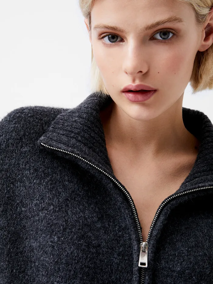 Woman Women039s Winter Outfits French Connection Maddox Half Zip Long Sleeve Knit Dress Charcoal Mel Woman Women039s Winter Outfits French Connection Maddox Half Zip Long Sleeve Knit Dress Charcoal Mel