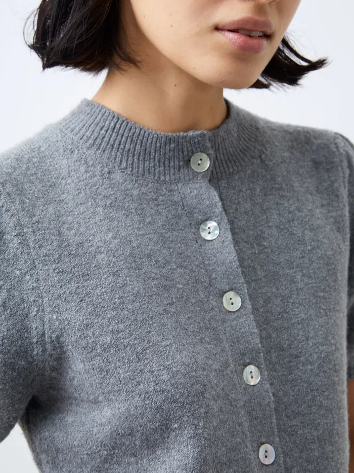 Woman Women039s Winter Outfits French Connection Vhari Recycled Puff Sleeve Cardigan Mid Grey Mel Woman Women039s Winter Outfits French Connection Vhari Recycled Puff Sleeve Cardigan Mid Grey Mel