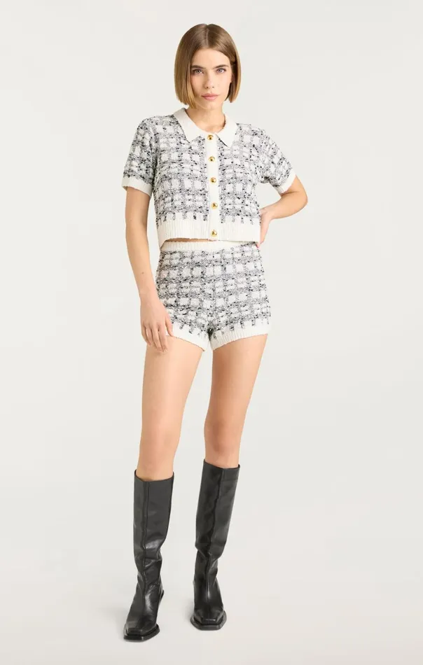 Women Adalee Shorts Blackwhite Cinq Sept Sweaters and Knits