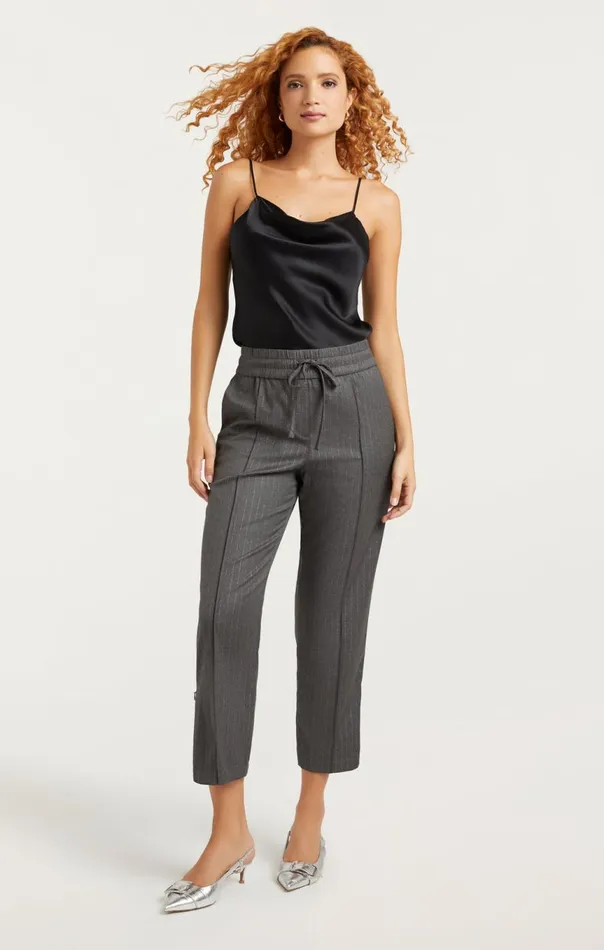 Women Adalie Pant Lurexpinstripecharcoal Cinq Sept Pants