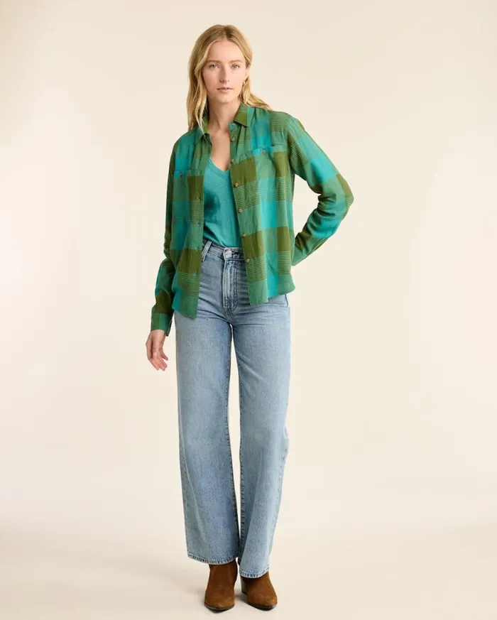 Women ADLEY LINENBLEND SHIRT Tealgreen Check Pendleton Shirts and Blouses