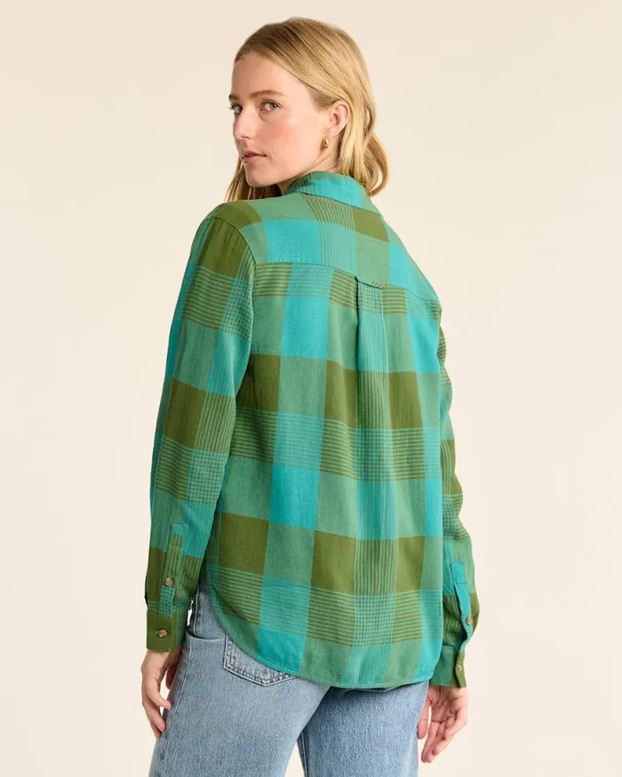 Women ADLEY LINENBLEND SHIRT Tealgreen Check Pendleton Shirts and Blouses