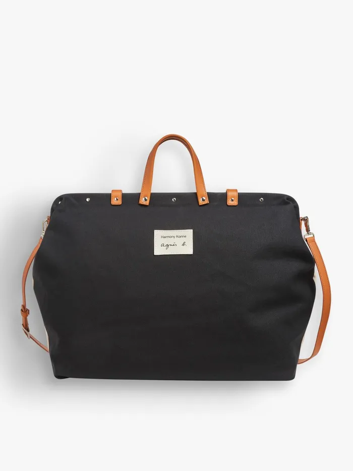 Women Agns B Bags Beige Cotton And Leather Boston Bag Artist Harmony Korine