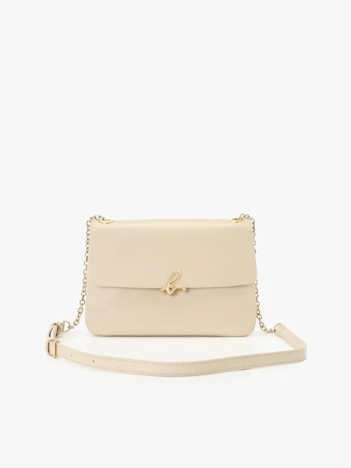 Women Agns B Bags Beige Leather Chain Bag