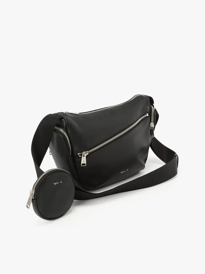 Women Agns B Bags Black Leather Strap Bag