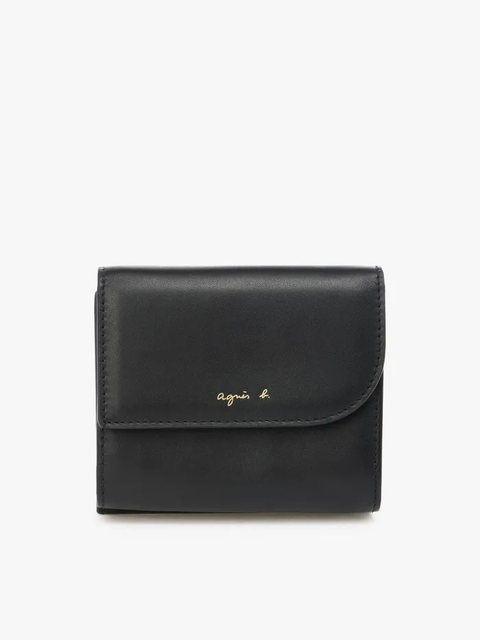 Women Agns B Bags Black Leather Wallet With Flap