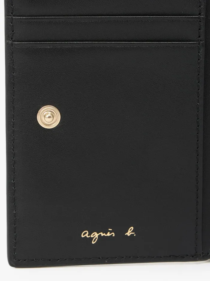 Women Agns B Bags Black Leather Wallet With Flap