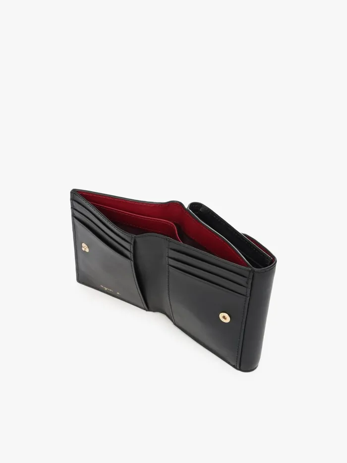 Women Agns B Bags Black Leather Wallet With Flap
